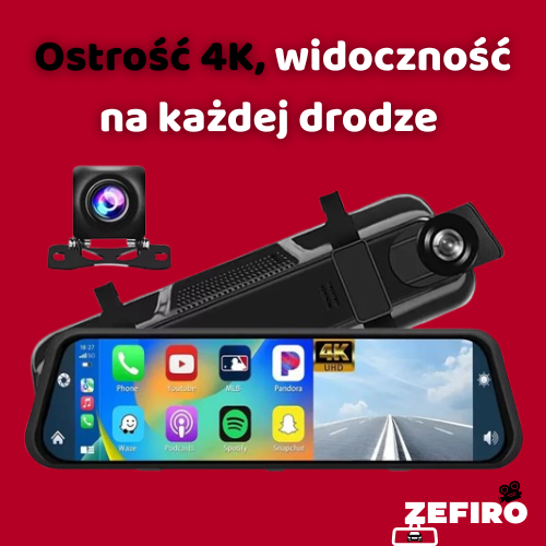 Kamera samochodowa 4K ULTRA HD Lusterko - Zefiro