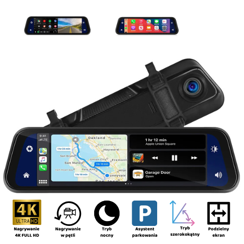Kamera samochodowa 4K ULTRA HD Lusterko - Zefiro