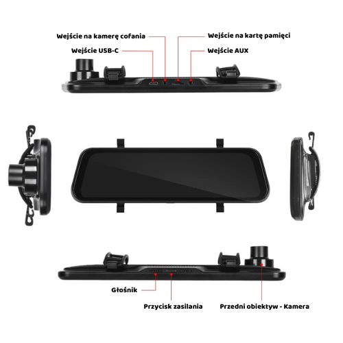 Kamera samochodowa 4K ULTRA HD Lusterko - Zefiro