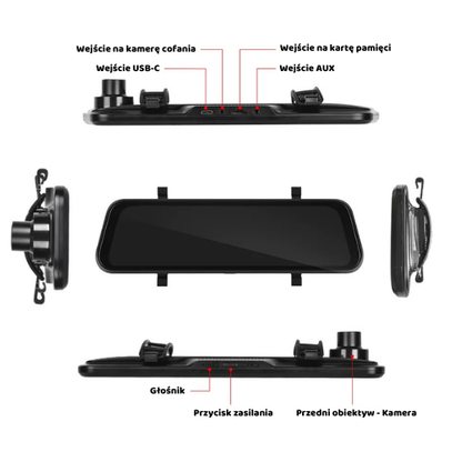 Kamera samochodowa 4K ULTRA HD Lusterko - Zefiro