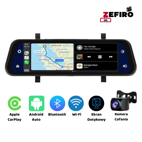 Kamera samochodowa 4K ULTRA HD Lusterko - Zefiro